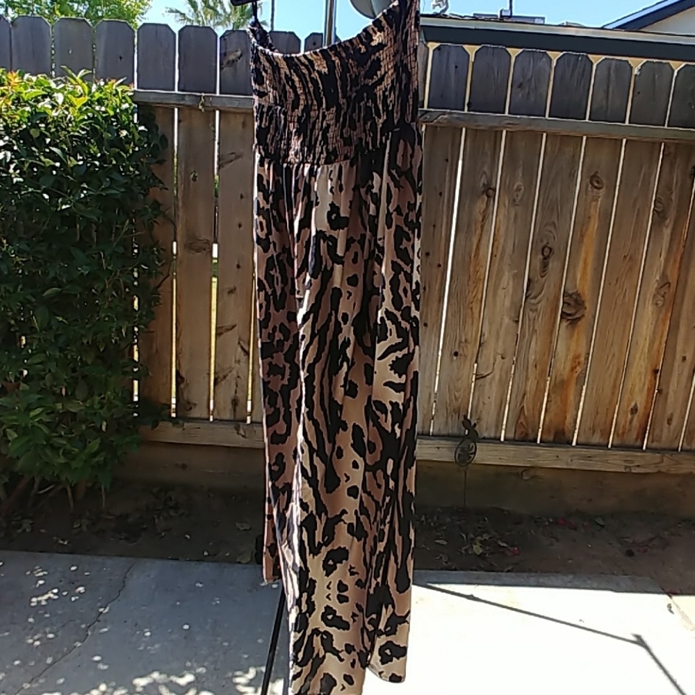 Strapless dress animal print